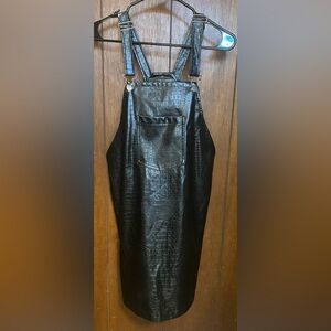 love J | Dresses | Faux Leather Overall Dress | Poshmark